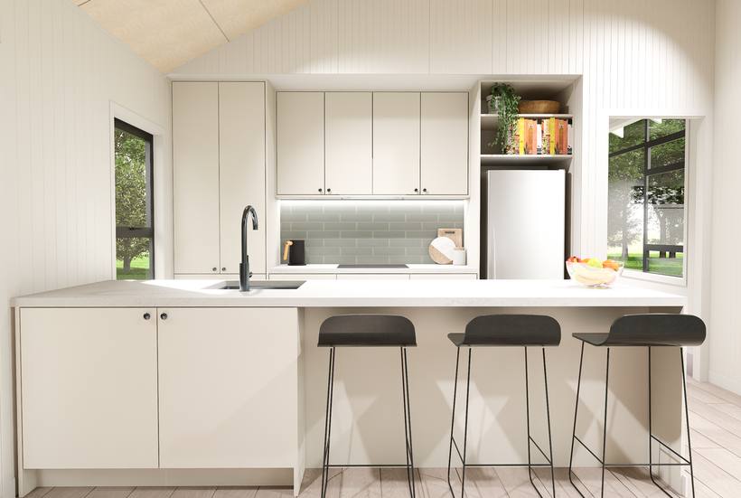 Piha Home kitchen render