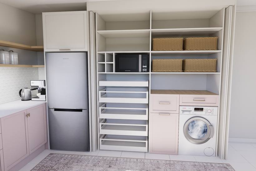 Pink Kitchen render, alternate angle