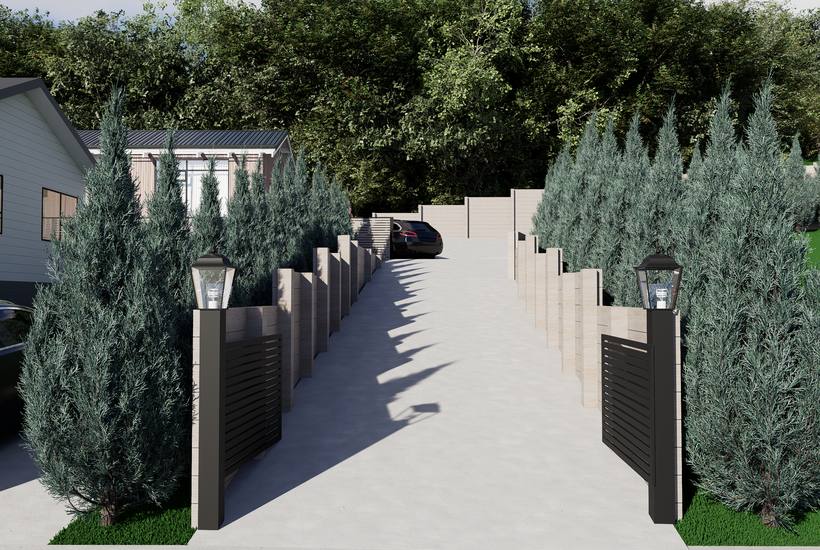 Punga Ridge driveway render
