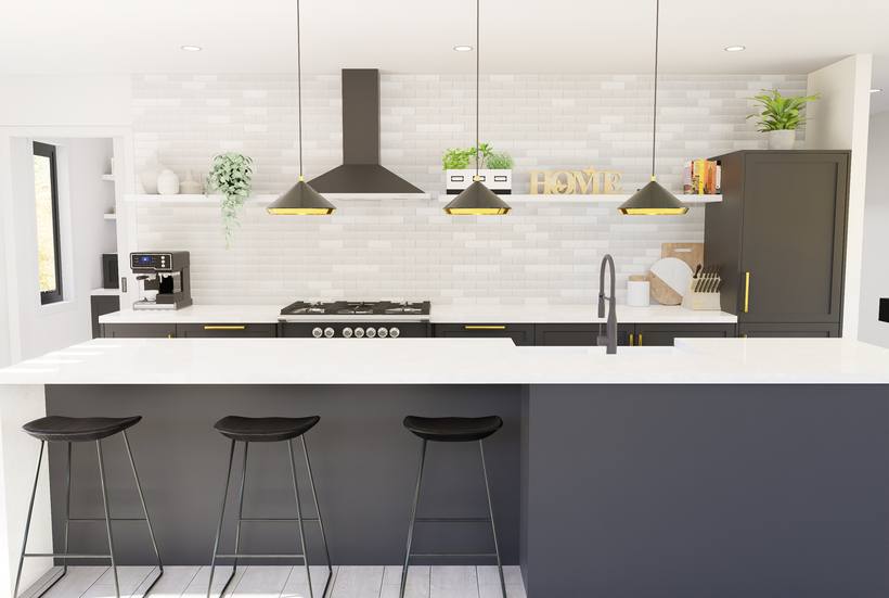 Riverside Home kitchen render