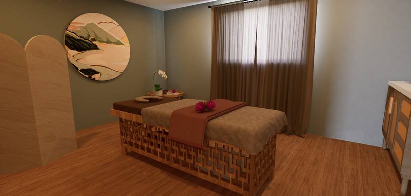 Tranquillity Day Spa treatment room render
